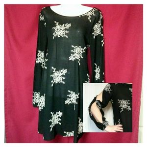 Black Double Split Sleeved Dress